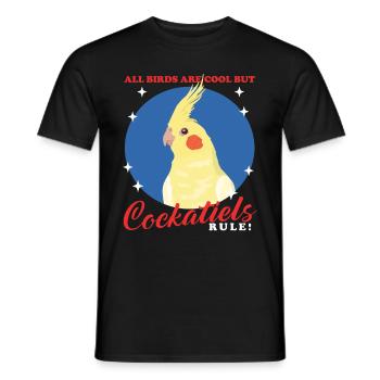 Cockatiels Bird Bird Owner Gift - Men's T-Shirt - black - Front - AI Model Male 178 light (178cm)
