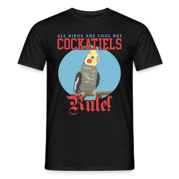Cockatiels Bird | Bird Owner Gift - Men's T-Shirt - black - Front - AI Model Male 178 light (178cm)
