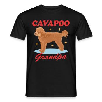 Cavapoo Grandpa Cavoodle Dog Owner Gift - Men's T-Shirt - black - Front - AI Model Male 178 light (178cm)