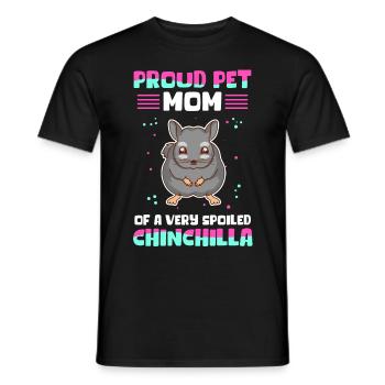 Chinchilla Maman Propriétaire Chinchillas Cadeau - T-shirt homme - noir - Devant - AI Model Male 178 light (178cm)