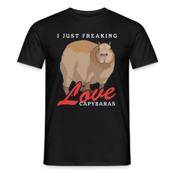 Capybara Capybaras Capybara Capybara Cadeau - T-shirt homme - noir - Devant - AI Model Male 178 light (178cm)