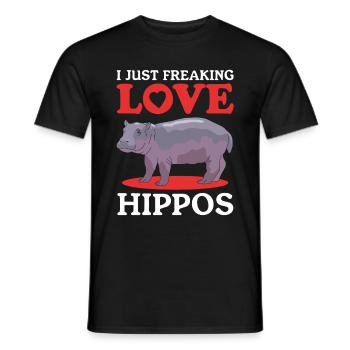 Hippo Baby Hippo Hippos Gift - Men's T-Shirt - black - Front - AI Model Male 178 light (178cm)