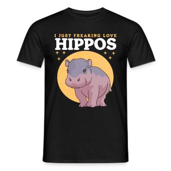 Hippo Baby Hippos Hippos Gift - Men's T-Shirt - black - Front - AI Model Male 178 light (178cm)
