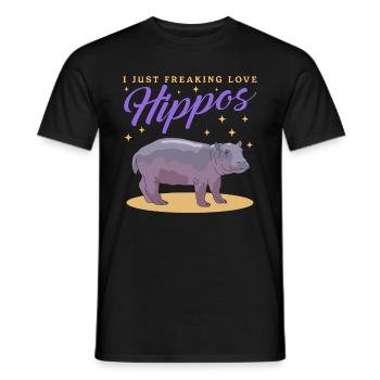 Hippo Baby Hippo Hippo Gift - Men's T-Shirt - black - Front - AI Model Male 178 light (178cm)
