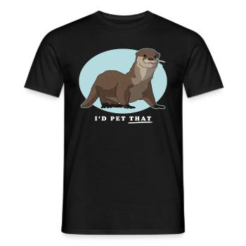 Otter Otter Sea Otter Gift - Men's T-Shirt - black - Front - AI Model Male 178 light (178cm)