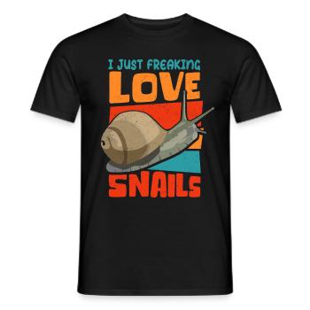 Snails Funny Snail Gift - Men's T-Shirt - black - Front - AI Model Male 178 light (178cm)
