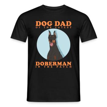 Dobermann Dad Hundepapa Hundebesitzer Geschenk - Männer T-Shirt - Schwarz - Vorne - AI Model Male 178 light (178cm)