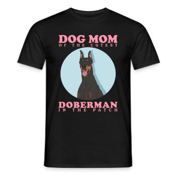 Doberman Mom Dog Mom Dog Owner Gift - Men's T-Shirt - black - Front - AI Model Male 178 light (178cm)