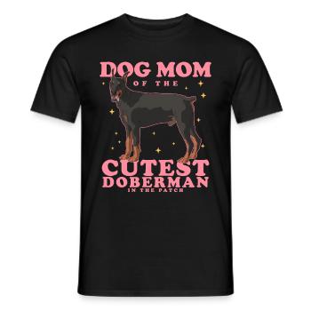Doberman Mom | Dog Mom Dog Owner Gift - Men's T-Shirt - black - Front - AI Model Male 178 light (178cm)