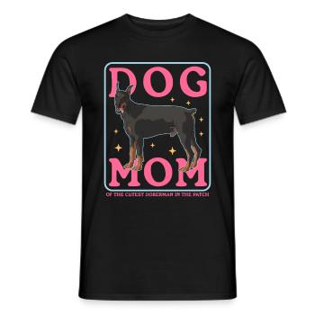 Doberman Mom Dog Owner Dog Mom Gift - Men's T-Shirt - black - Front - AI Model Male 178 light (178cm)