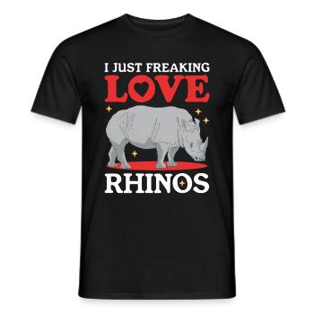 Rhinocéros Rhinocéros Rhinocéros Cadeau - T-shirt homme - noir - Devant - AI Model Male 178 light (178cm)