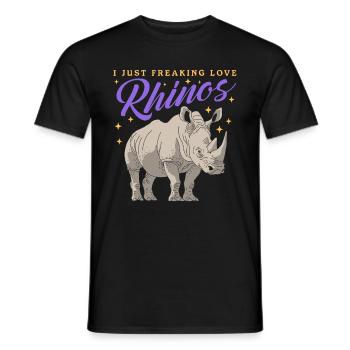 Rhinocéros Rhinocéros Rhinocéros Cadeau - T-shirt homme - noir - Devant - AI Model Male 178 light (178cm)