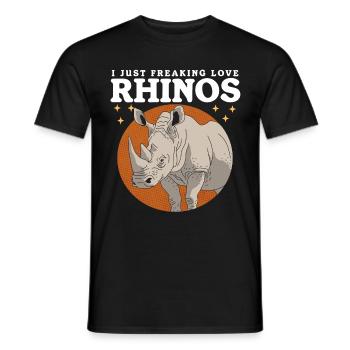 Rhinos Rhinoceros Rhinoceros Gift - Men's T-Shirt - black - Front - AI Model Male 178 light (178cm)