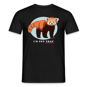 Panda roux Panda roux | Cadeau Pandas Rouges - T-shirt homme - noir - Devant - AI Model Male 178 light (178cm)