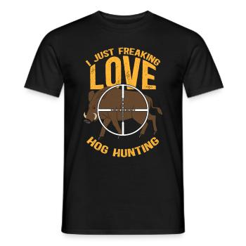 Wildschweinjagd Jäger Wildschweine Jagen Geschenk - Männer T-Shirt - Schwarz - Vorne - AI Model Male 178 light (178cm)