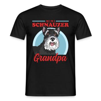 Zwergschnauzer Grandpa Schnauzer Hunde Geschenk - Männer T-Shirt - Schwarz - Vorne - AI Model Male 178 light (178cm)