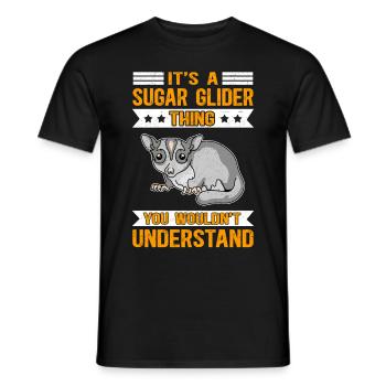 Sugar Glider | Kurzkopfgleitbeutler Geschenk - Männer T-Shirt - Schwarz - Vorne - AI Model Male 178 light (178cm)