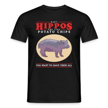 Hippo Baby Hippo Hippo Cadeau - T-shirt homme - noir - Devant - AI Model Male 178 light (178cm)
