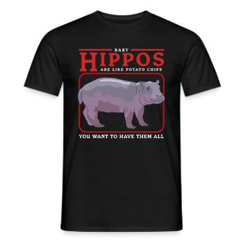 Hippos Bébé Hippopotame Hippo Cadeau - T-shirt homme - noir - Devant - AI Model Male 178 light (178cm)