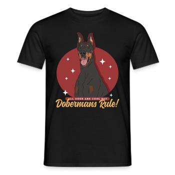 Doberman Dogs Dog Owner Gift - Men's T-Shirt - black - Front - AI Model Male 178 light (178cm)