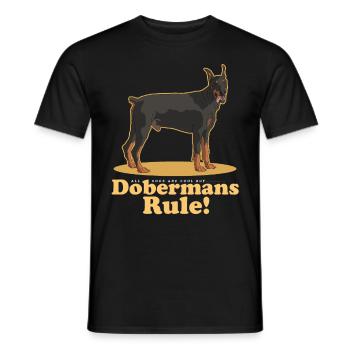 Doberman Dog Dog Owner Gift - Men's T-Shirt - black - Front - AI Model Male 178 light (178cm)