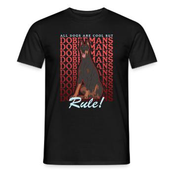 Doberman Dog Owner Dog Gift - Men's T-Shirt - black - Front - AI Model Male 178 light (178cm)