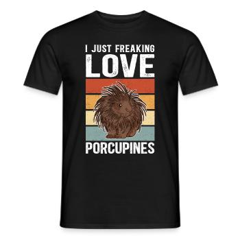 Porcupines Porcupine Gift - Men's T-Shirt - black - Front - AI Model Male 178 light (178cm)