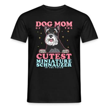 Maman Schnauzer miniature | Cadeau Schnauzer Chien - T-shirt homme - noir - Devant - AI Model Male 178 light (178cm)