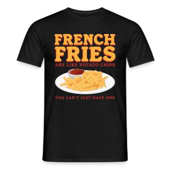 French fries fast food fries fast food gift - Men's T-Shirt - black - Front - AI Model Male 178 light (178cm)