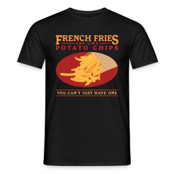 French fries fries fast food fast food gift - Men's T-Shirt - black - Front - AI Model Male 178 light (178cm)