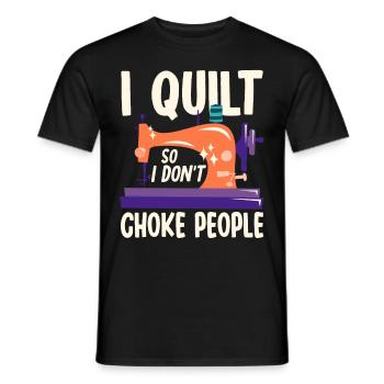 Quilting Gift Sewing Knitting Quilter - Men's T-Shirt - black - Front - AI Model Male 178 light (178cm)