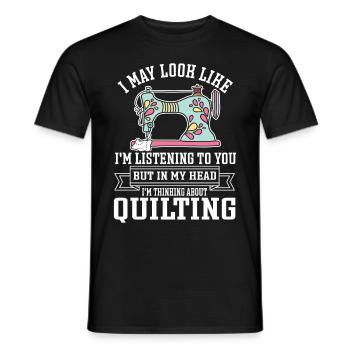 Quilten Geschenk Nähen Stricken Quilter - Männer T-Shirt - Schwarz - Vorne - AI Model Male 178 light (178cm)