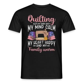 Quilten Geschenk Nähen Stricken Quilter - Männer T-Shirt - Schwarz - Vorne - AI Model Male 178 light (178cm)