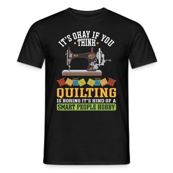 Quilting Gift Sewing Knitting Quilter - Men's T-Shirt - black - Front - AI Model Male 178 light (178cm)