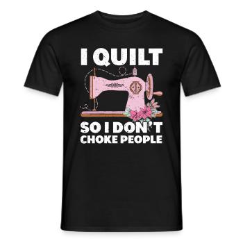 Quilting Gift Sewing Knitting Quilter - Men's T-Shirt - black - Front - AI Model Male 178 light (178cm)