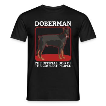 Doberman Dog Dog Owner Gift - Men's T-Shirt - black - Front - AI Model Male 178 light (178cm)