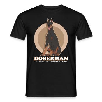 Doberman Dogs Dog Owner Gift - Men's T-Shirt - black - Front - AI Model Male 178 light (178cm)