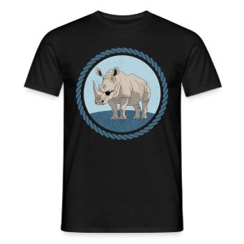 Rhinocéros Rhinocéros Rhinocéros Cadeau - T-shirt homme - noir - Devant - AI Model Male 178 light (178cm)
