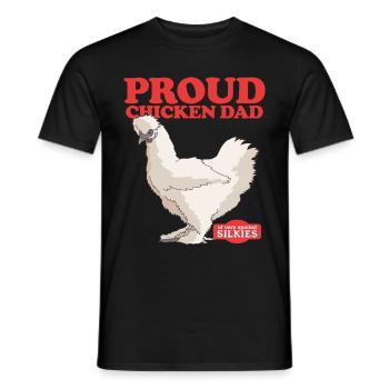 Silk Chicken Dad Chicken Silkie Silk Chickens Gift - Men's T-Shirt - black - Front - AI Model Male 178 light (178cm)