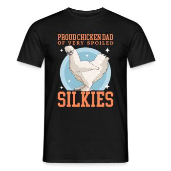 Silk Chicken Dad Silkie Chicken Silk Chickens Gift - Men's T-Shirt - black - Front - AI Model Male 178 light (178cm)