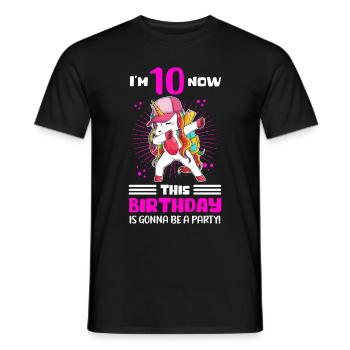 10e anniversaire 10 ans Idée cadeau - T-shirt homme - noir - Devant - AI Model Male 178 light (178cm)