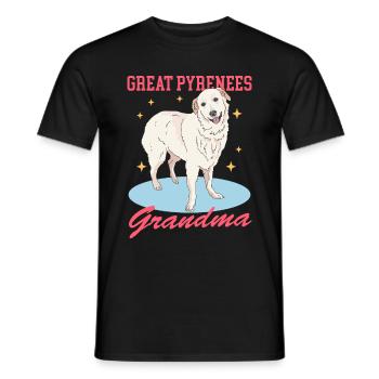 Chien de montagne des Pyrénées Grand-mère Chien Propriétaire Cadeau - T-shirt homme - noir - Devant - AI Model Male 178 light (178cm)
