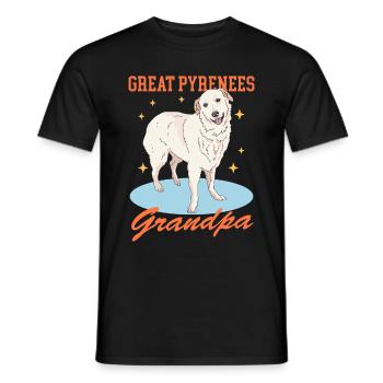 Chien de montagne des Pyrénées Grand-père Chien Propriétaire Cadeau - T-shirt homme - noir - Devant - AI Model Male 178 light (178cm)