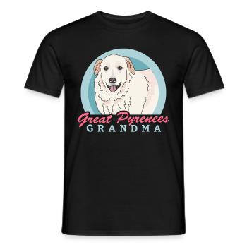 Chien de montagne des Pyrénées Grand-mère Chien Propriétaire Cadeau - T-shirt homme - noir - Devant - AI Model Male 178 light (178cm)