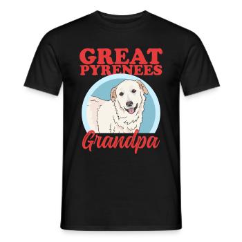 Grand-père de chien de montagne des Pyrénées | Cadeau du propriétaire de chien - T-shirt homme - noir - Devant - AI Model Male 178 light (178cm)