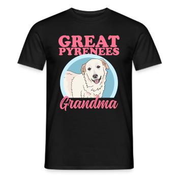 Grand-mère Chien de montagne des Pyrénées | Cadeau du propriétaire de chien - T-shirt homme - noir - Devant - AI Model Male 178 light (178cm)