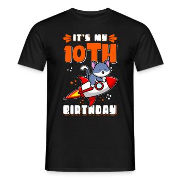 10e anniversaire 10 ans Idée cadeau - T-shirt homme - noir - Devant - AI Model Male 178 light (178cm)