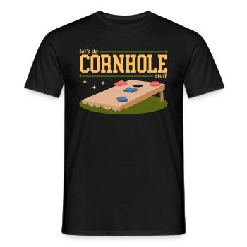 Cornhole Player Blind Hole Bean Bag Cadeau - T-shirt homme - noir - Devant - AI Model Male 178 light (178cm)