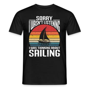 Segeln Geschenk Segelboot Bootfahren Kapitän - Männer T-Shirt - Schwarz - Vorne - AI Model Male 178 light (178cm)