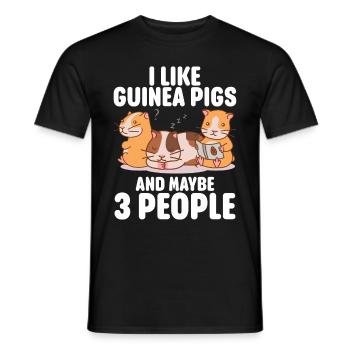 Meerschweinchen Geschenk Haustier Meerschweinchen - Männer T-Shirt - Schwarz - Vorne - AI Model Male 178 light (178cm)